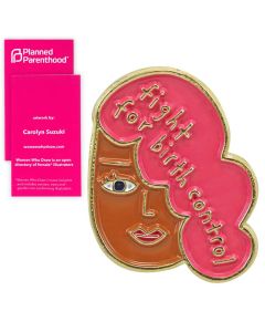 Pink Hair Lapel Pin