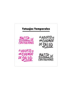 Spanish Bans Off Our Bodies Tattoo Sheet