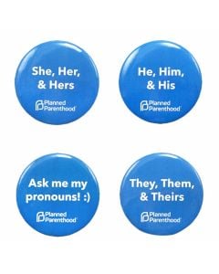 Pronoun blue button 4-pack